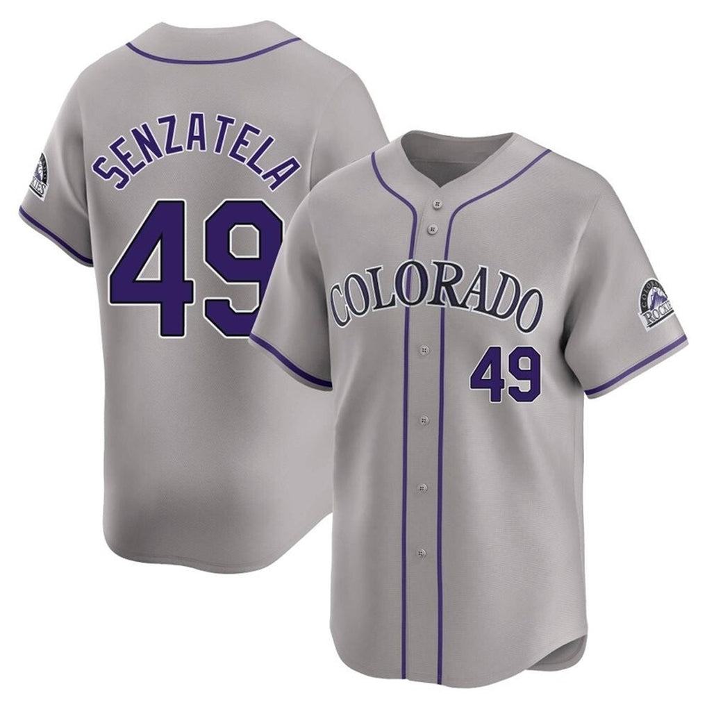 Punc C.Rockies #49 Antonio Senzatela Player Gray Limited Home Stitched Jerseys