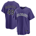 Punc C.Rockies #49 Antonio Senzatela Player Purple Game Home Stitched Jerseys