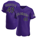 Punc C.Rockies #49 Antonio Senzatela Player Purple Limited Elite Home Stitched Jerseys