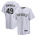 Punc C.Rockies #49 Antonio Senzatela Player White Game Home Stitched Jerseys