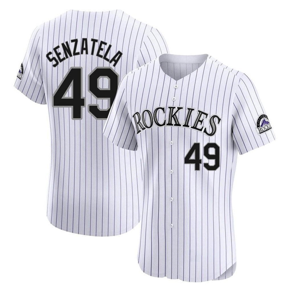 Punc C.Rockies #49 Antonio Senzatela Player White Limited Elite Home Stitched Jerseys