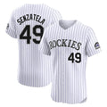 Punc C.Rockies #49 Antonio Senzatela Player White Limited Elite Home Stitched Jerseys