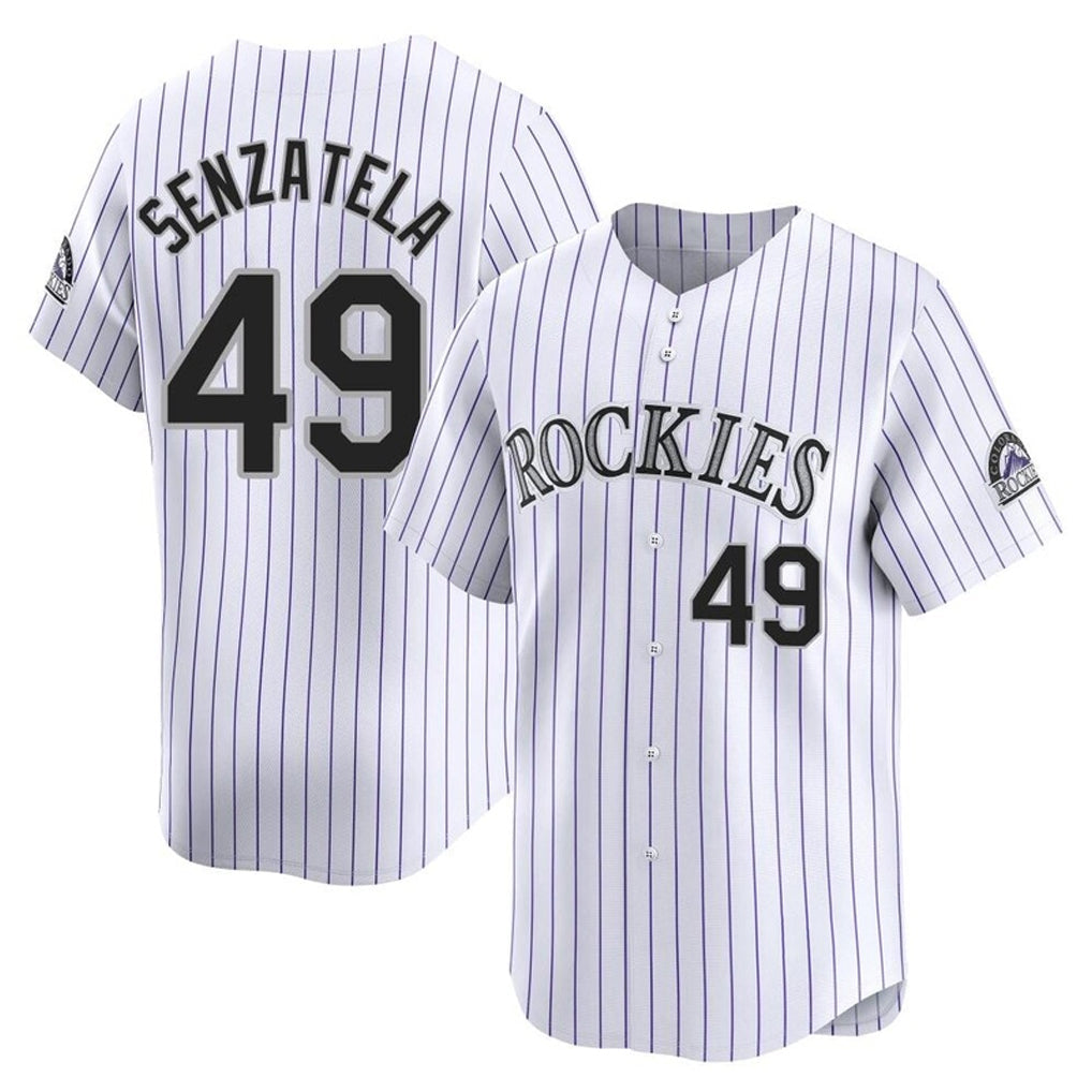 Punc C.Rockies #49 Antonio Senzatela Player White Limited Home Stitched Jerseys