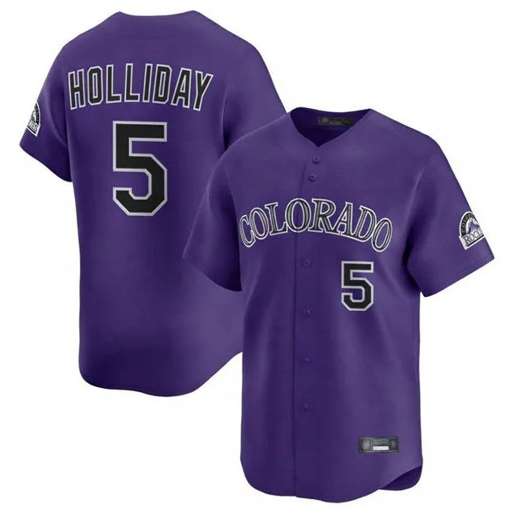 Punc C.Rockies #5 Matt Holliday Player Purple Limited Home Stitched Jerseys