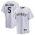 Punc C.Rockies #5 Matt Holliday Player White Game Home Stitched Jerseys