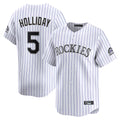 Punc C.Rockies #5 Matt Holliday Player White Limited Home Stitched Jerseys