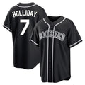 Punc C.Rockies #7 Matt Holliday Player Black Fashion Out Home Game Stitched Jerseys