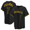 Punc C.Rockies #7 Matt Holliday Player Black Snake Skin City Home Game Stitched Jerseys