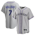 Punc C.Rockies #7 Matt Holliday Player Gray Game Home Stitched Jerseys