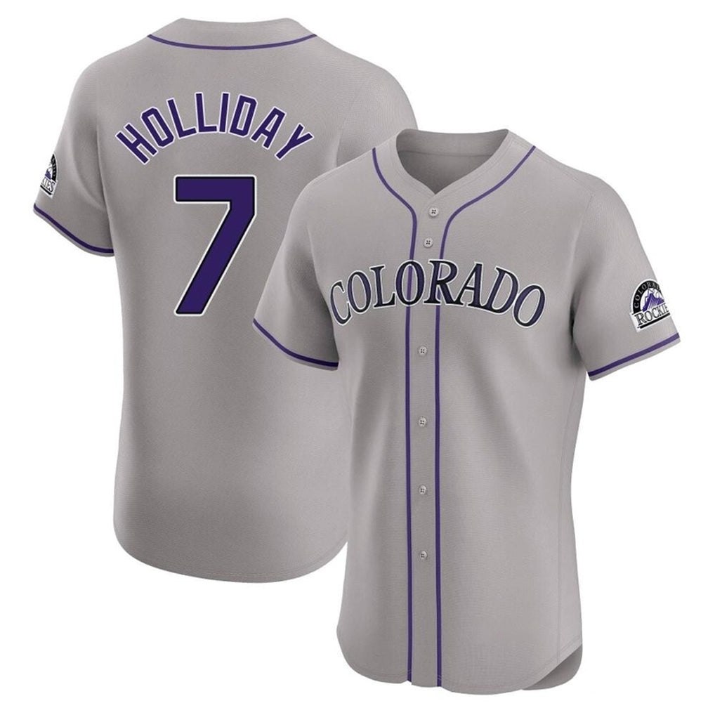 Punc C.Rockies #7 Matt Holliday Player Gray Limited Elite Home Stitched Jerseys