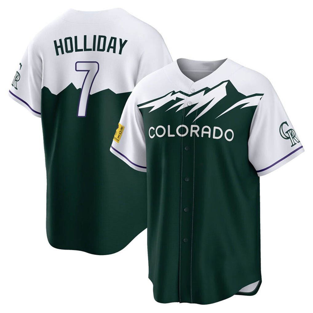 Punc C.Rockies #7 Matt Holliday Player Green City Connect Home Game Stitched Jerseys