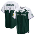 Punc C.Rockies #7 Matt Holliday Player Green City Connect Home Game Stitched Jerseys