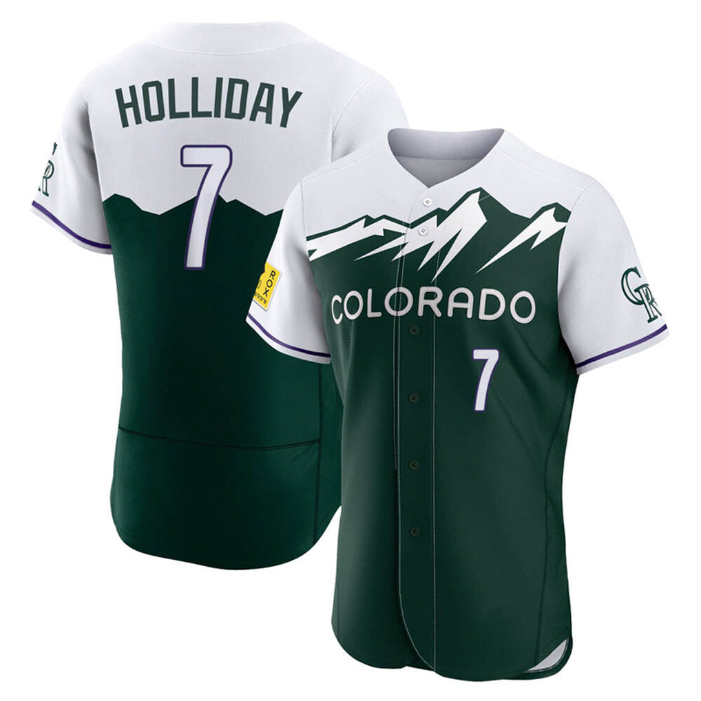 Punc C.Rockies #7 Matt Holliday Player Green City Connect Limited Elite Home Stitched Jerseys