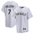 Punc C.Rockies #7 Matt Holliday Player White Game Home Stitched Jerseys