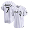 Punc C.Rockies #7 Matt Holliday Player White Limited Home Stitched Jerseys