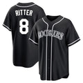 Punc C.Rockies #8 Ryan Ritter Player Black Fashion Out Home Game Stitched Jerseys