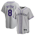 Punc C.Rockies #8 Ryan Ritter Player Gray Game Home Stitched Jerseys