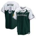 Punc C.Rockies #8 Ryan Ritter Player Green City Connect Home Game Stitched Jerseys