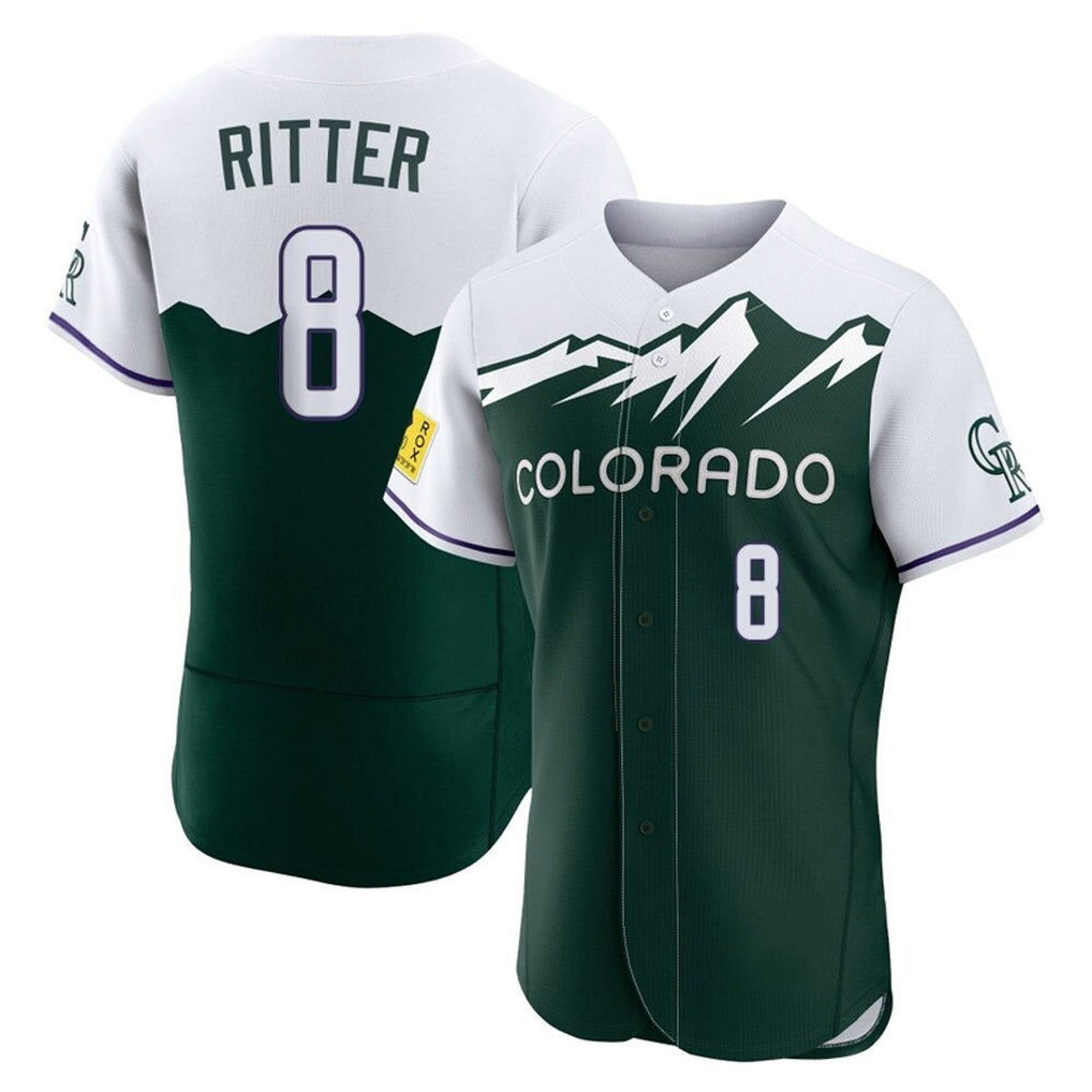 Punc C.Rockies #8 Ryan Ritter Player Green City Connect Limited Elite Home Stitched Jerseys