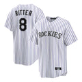 Punc C.Rockies #8 Ryan Ritter Player White Game Home Stitched Jerseys