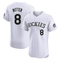 Punc C.Rockies #8 Ryan Ritter Player White Limited Elite Home Stitched Jerseys