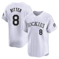 Punc C.Rockies #8 Ryan Ritter Player White Limited Home Stitched Jerseys