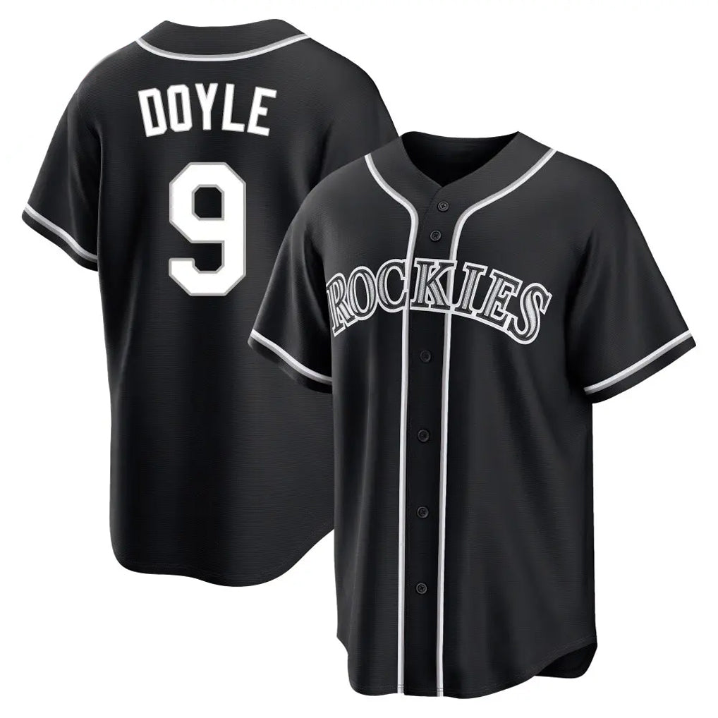 Punc C.Rockies #9 Brenton Doyle Player Black Fashion Out Home Game Stitched Jerseys
