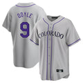 Punc C.Rockies #9 Brenton Doyle Player Gray Game Home Stitched Jerseys