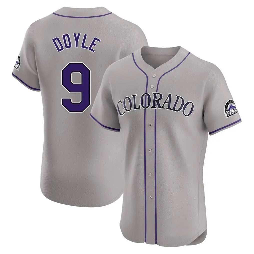 Punc C.Rockies #9 Brenton Doyle Player Gray Limited Elite Home Stitched Jerseys