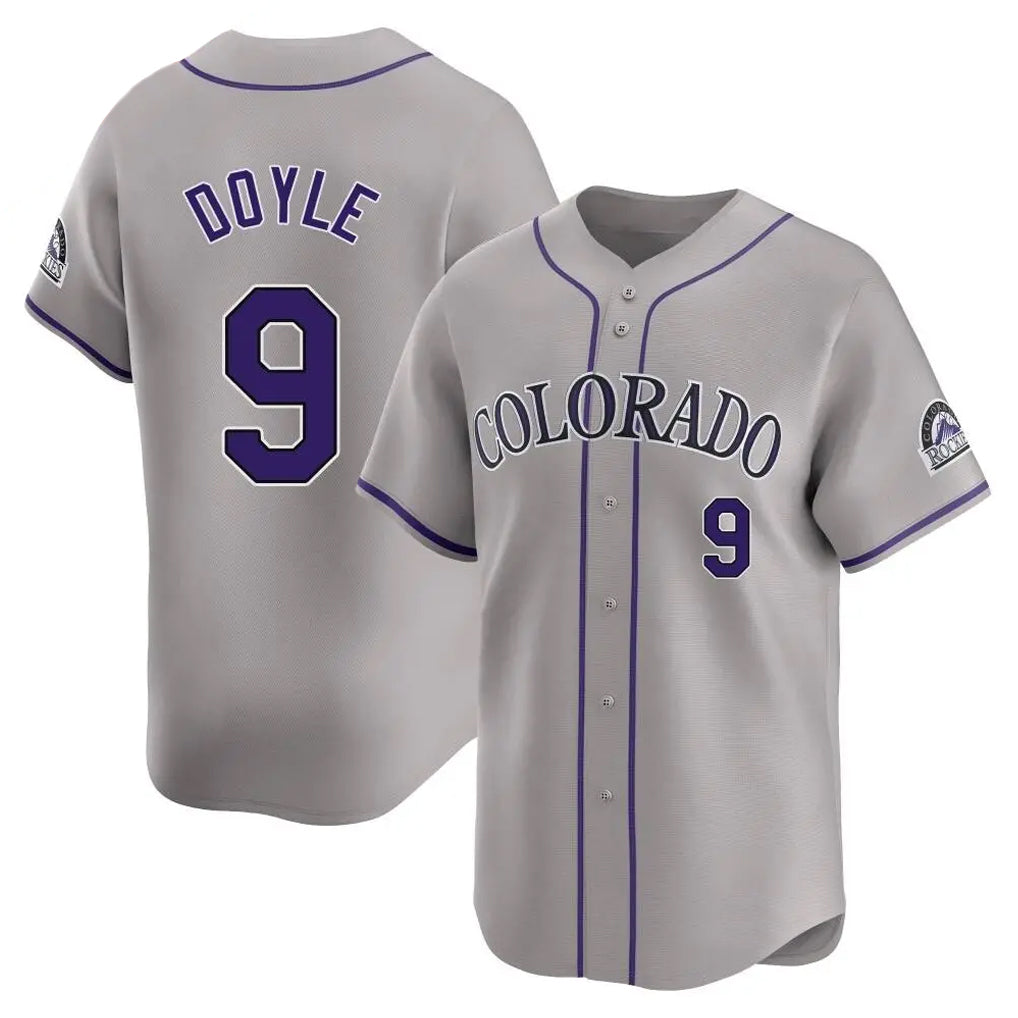 Punc C.Rockies #9 Brenton Doyle Player Gray Limited Home Stitched Jerseys