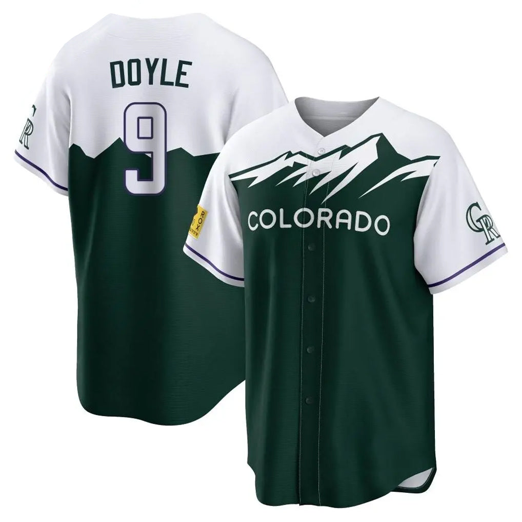 Punc C.Rockies #9 Brenton Doyle Player Green City Connect Home Game Stitched Jerseys