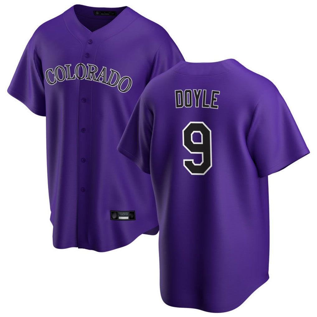 Punc C.Rockies #9 Brenton Doyle Player Purple Game Home Stitched Jerseys