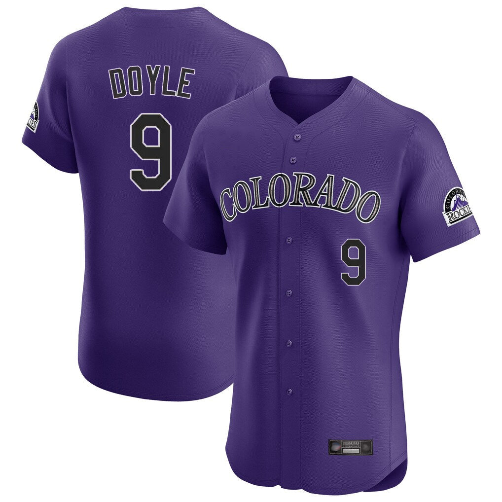 Punc C.Rockies #9 Brenton Doyle Player Purple Limited Elite Home Stitched Jerseys