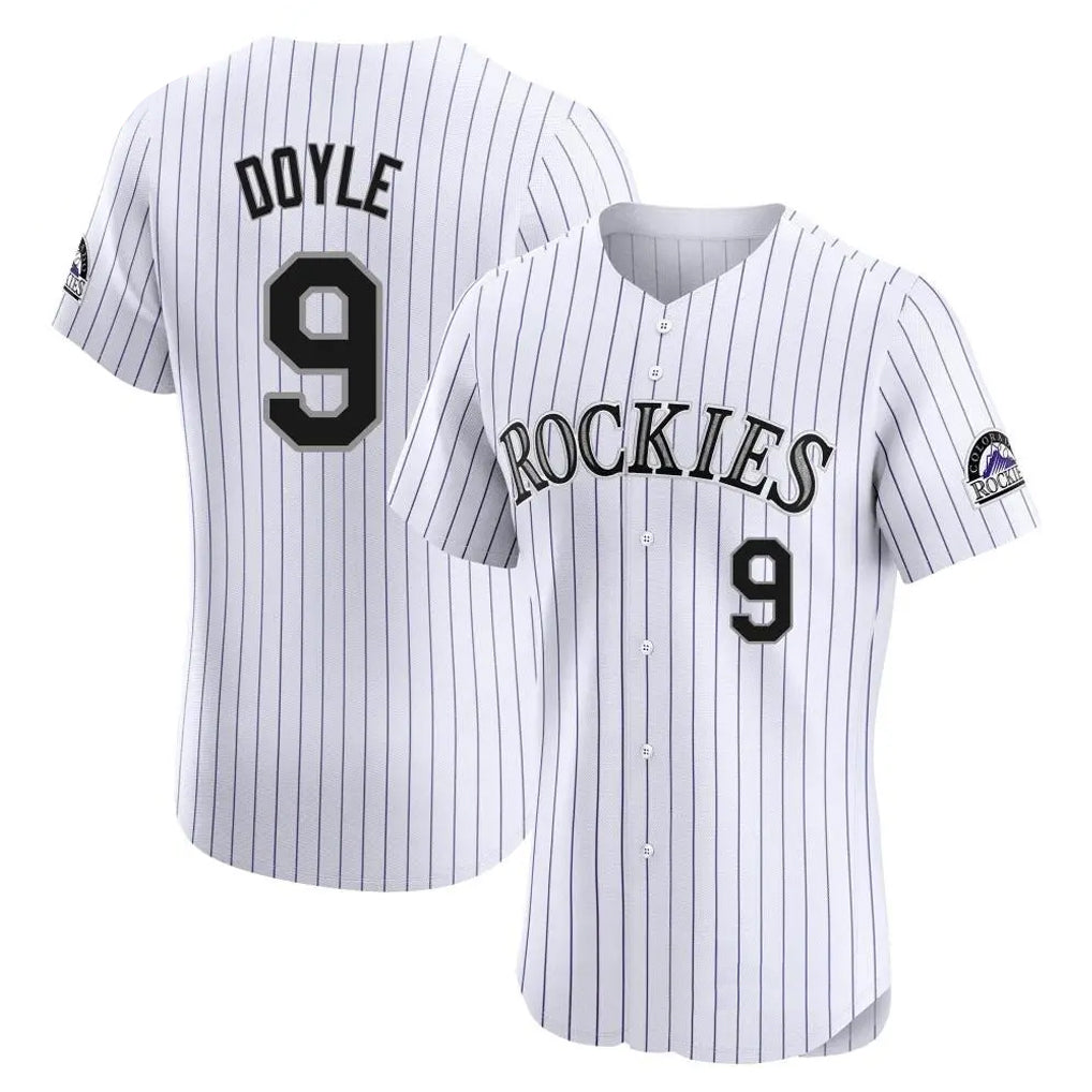 Punc C.Rockies #9 Brenton Doyle Player White Limited Elite Home Stitched Jerseys