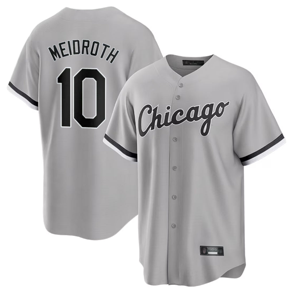 Punc C.White Sox #10 Chase Meidroth Player Gray Home Game Stitched Jerseys