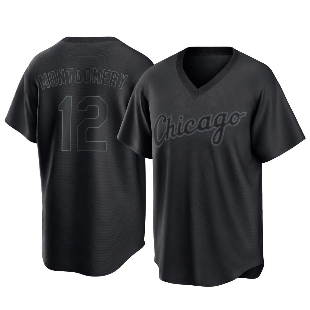 Punc C.White Sox #12 Colson Montgomery Player Black T-shirt Home Game Stitched Jerseys