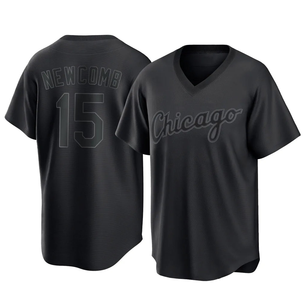 Punc C.White Sox #15 Sean Newcomb Player Black T-shirt Home Game Stitched Jerseys