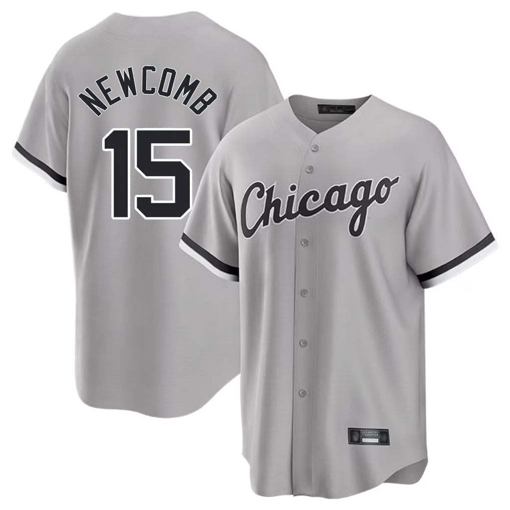Punc C.White Sox #15 Sean Newcomb Player Gray Home Game Stitched Jerseys