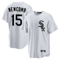 Punc C.White Sox #15 Sean Newcomb Player White Stripe Home Game Stitched Jerseys