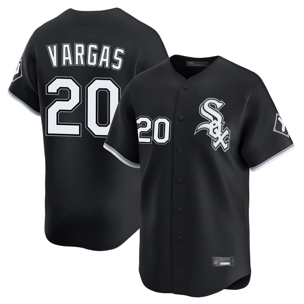 Punc C.White Sox #20 Miguel Vargas Player Black Limited Home Stitched Jerseys