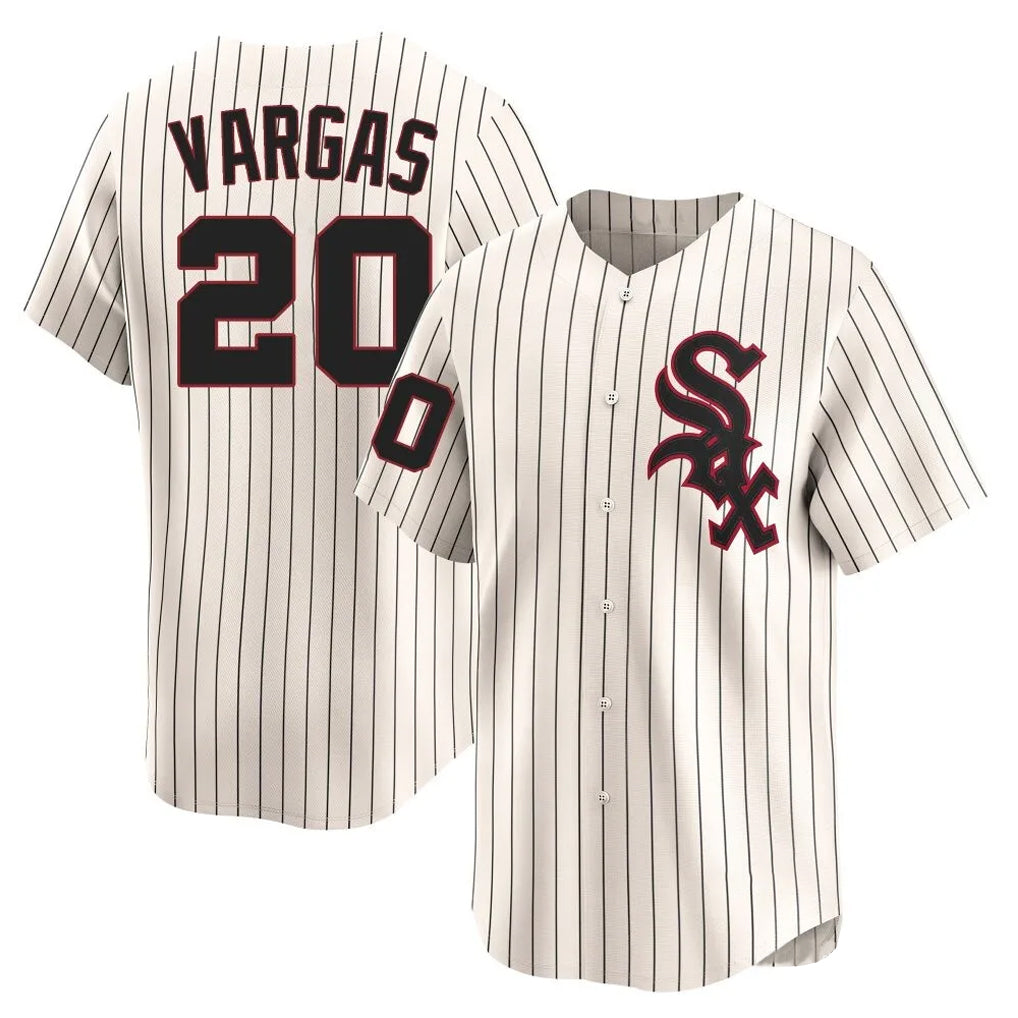 Punc C.White Sox #20 Miguel Vargas Player Cream Cooperstown Collection Limited Home Stitched Jerseys