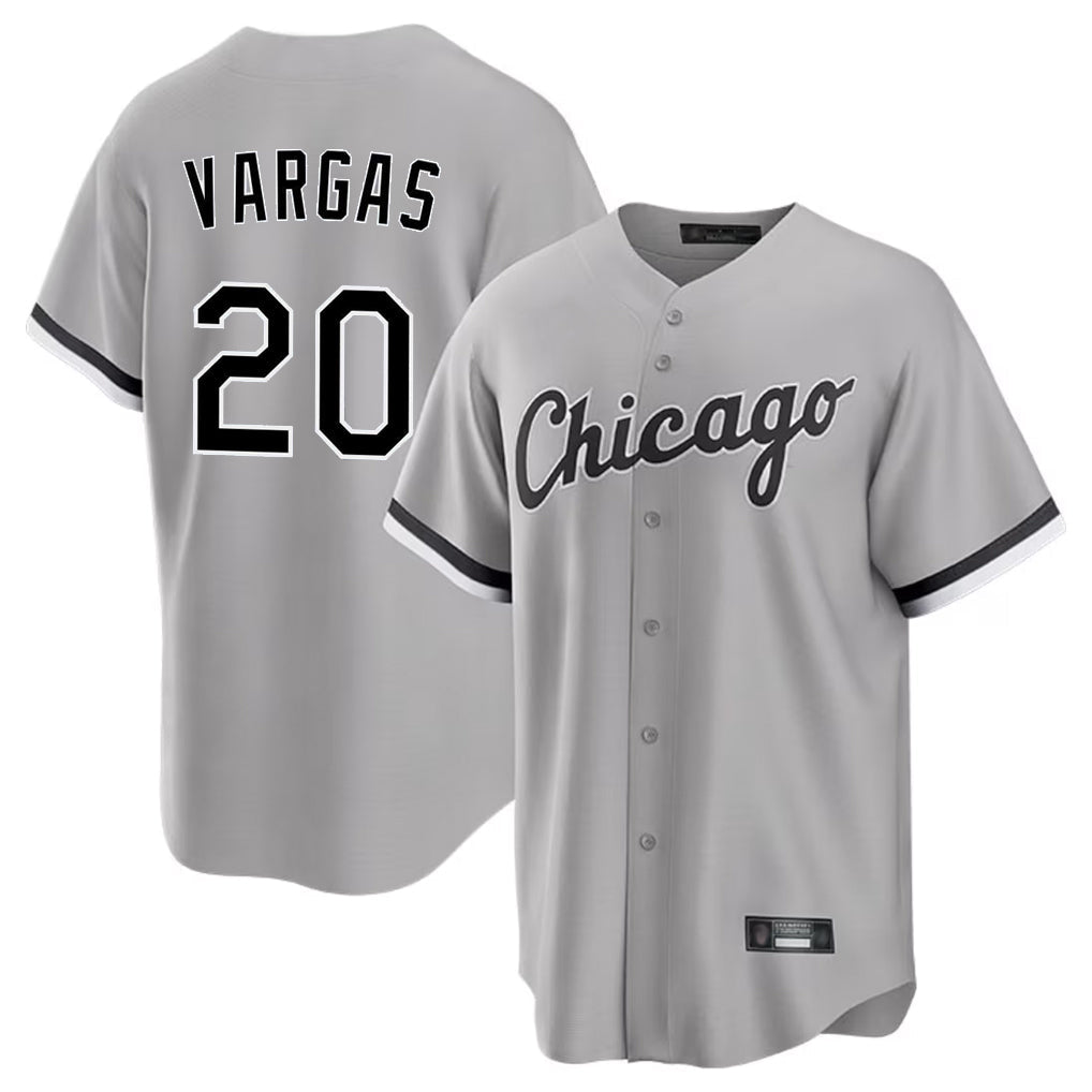 Punc C.White Sox #20 Miguel Vargas Player Gray Home Game Stitched Jerseys