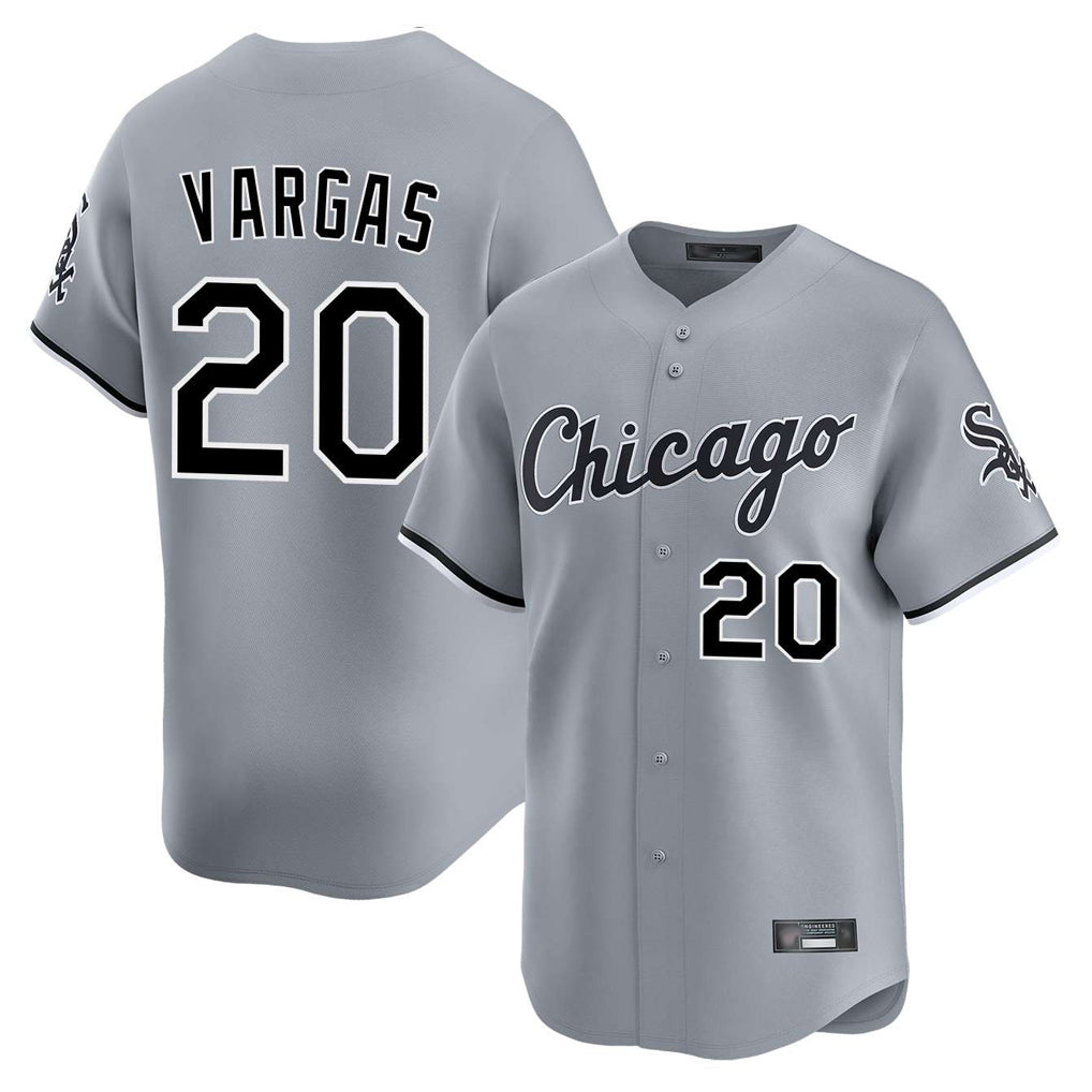 Punc C.White Sox #20 Miguel Vargas Player Gray Road Limited Home Stitched Jerseys