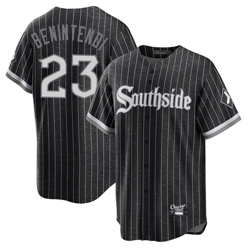 Punc C.White Sox #23 Andrew Benintendi Player Black City Connect Home Game Stitched Jerseys