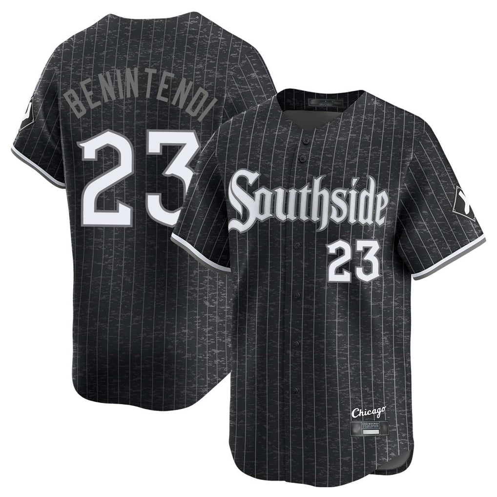 Punc C.White Sox #23 Andrew Benintendi Player Black City Connect Limited Home Stitched Jerseys