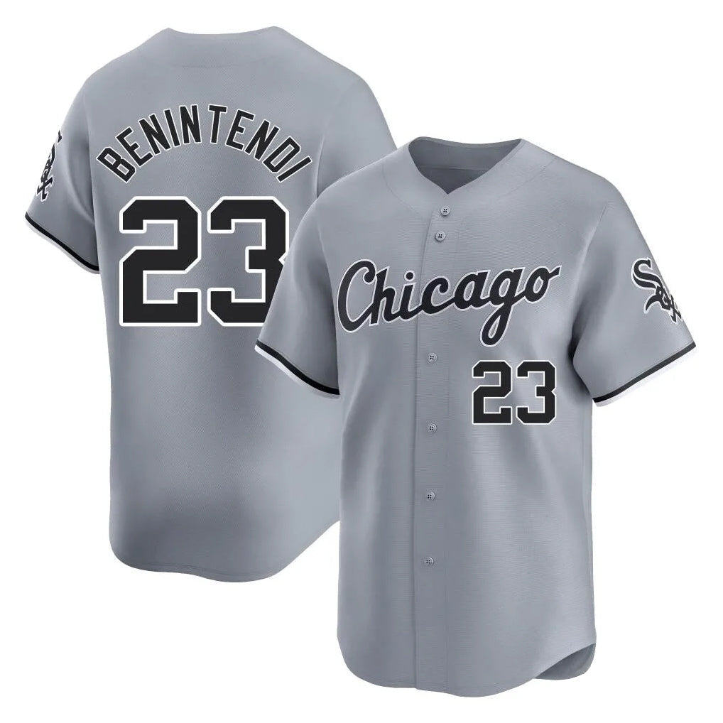 Punc C.White Sox #23 Andrew Benintendi Player Gray Road Limited Home Stitched Jerseys