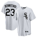 Punc C.White Sox #23 Andrew Benintendi Player White Stripe Home Game Stitched Jerseys