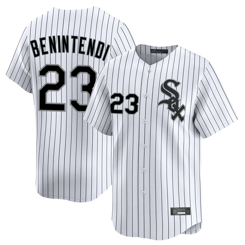 Punc C.White Sox #23 Andrew Benintendi Player White Stripe Limited Home Stitched Jerseys