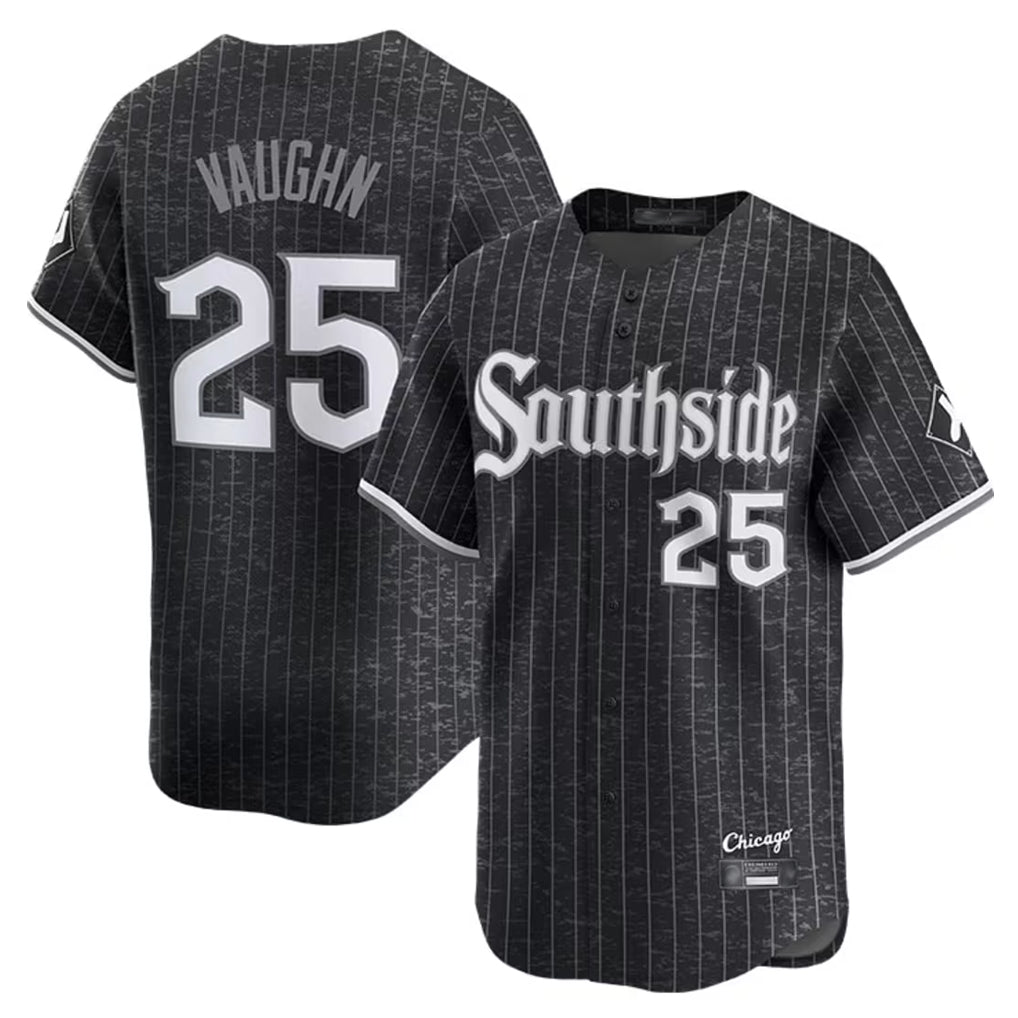 Punc C.White Sox #25 Andrew Vaughn Player Black City Connect Limited Home Stitched Jerseys