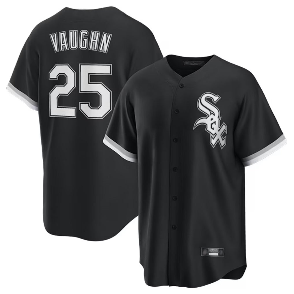 Punc C.White Sox #25 Andrew Vaughn Player Black Home Game Stitched Jerseys